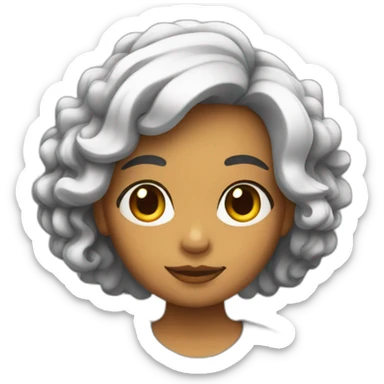 chica con pelo rizo de color negro sticker