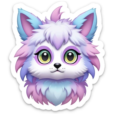 Kawaii pastel edgy colorful ethereal anthro fursona Fakemon sticker