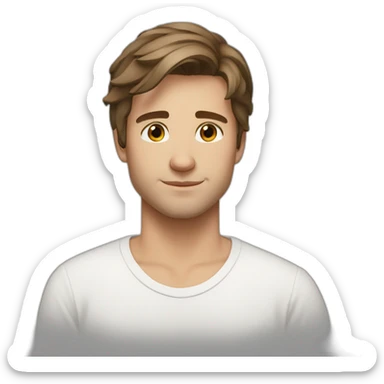 22 years old, Russian guy, shoulder-length brown hair, white T-shirt sticker