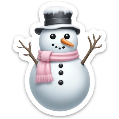 cute light pink snowman sticker