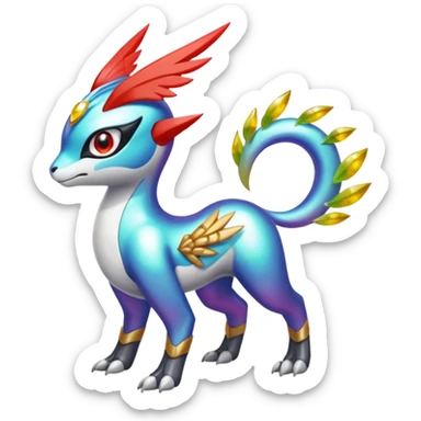 Shiny Colorful Meloetta-Latias-Koraidon-Peppercat-Wargreymon-Protogen-Fakémon-fusion-hybrid-creature sticker