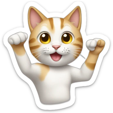 cat saluting sticker