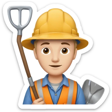 Field Digger with Shovel from Archaeology Team sticker