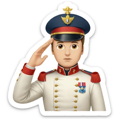 Emoji de Napoléon Bonaparte qui salue ses soldats sticker