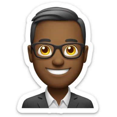 happy entrepreneur smirking face with book sticker