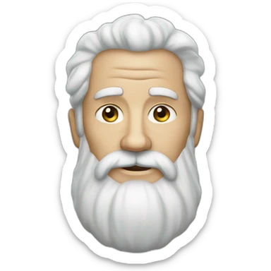 a fifty year old balc man with a big white beard sticker