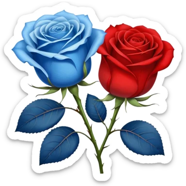 One Yellow 🌹 and one blue flower 🌹 on with red band  sticker