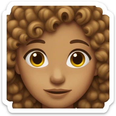 girl with brown curly hair and tan skin  sticker