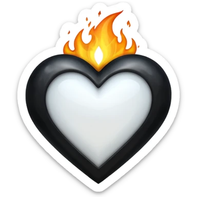 ❤️‍🔥 .. make the red heart white and flame to black. The structure should be as it is sticker