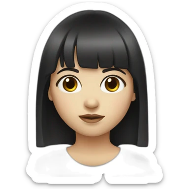 White-canada-girl-black-bangs sticker