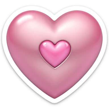 platinum heart with one mini pink heart inside of it  sticker