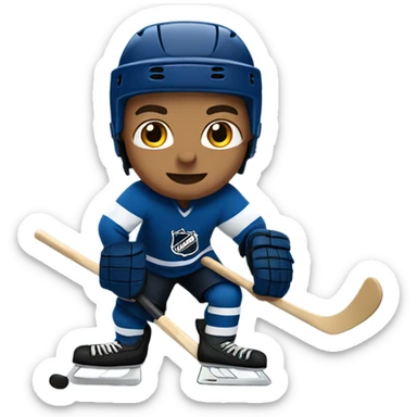 Derek playing hockey sticker