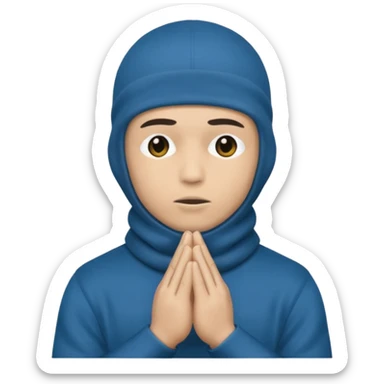 Peux tu me faire un gangster cagouler qui prie  sticker