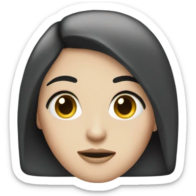 White girl with black hair smoking sticker