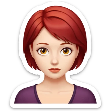 Mulher de cabelo curto vermelho escuri sticker