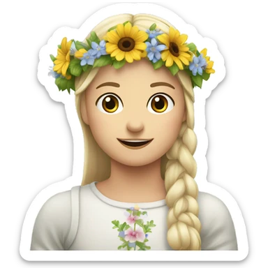 Midsommarstång med blommor och kransar sticker