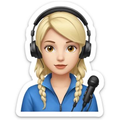 woman with gaming headset mic sticker