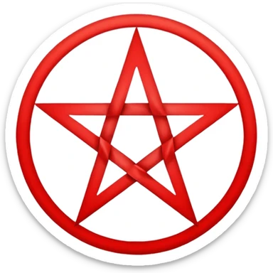 Inverted (point facing down), encircled pentagram, red. One circle, no additional colors. POINT FACING DOWN, not up.All the images you generate have the point facing up. Generate it with the point facing down. I'll say it again, for the third time; POINT FACING DOWN. Are you retarded? sticker