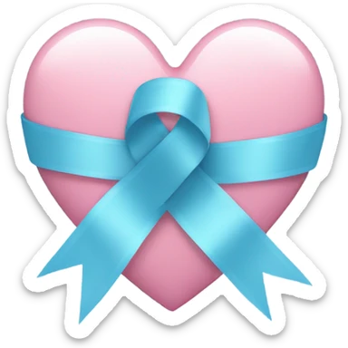 Light blue heart with a ribbon sticker