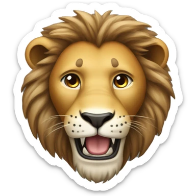 Create an animated emoji of a lion for Telegram. The lion should be cute and expressive, with a detailed mane and playful movements. The animation should include the lion blinking, roaring softly, and wagging its tail. sticker