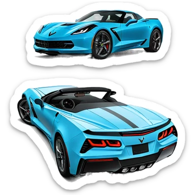 Sky blue 2024 corvette sticker