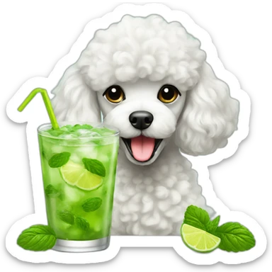 poodle drinks mojito sticker