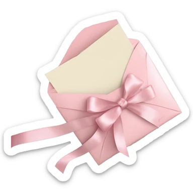 vintage love letters in envelope tied with a baby pink ribbon  sticker