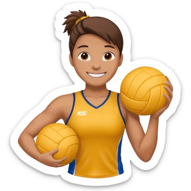 volleyball player, horseman, with volleyball ball sticker
