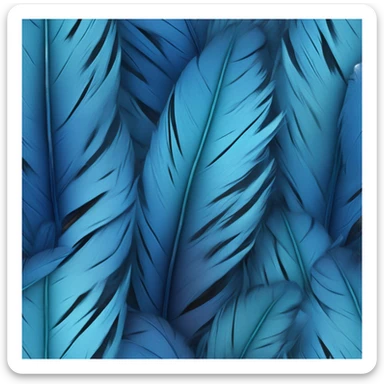 Realistic navi blue feather sticker