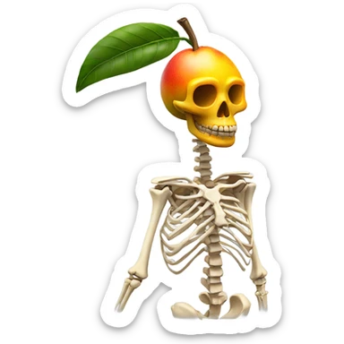 mango skeleton with ciggarete sticker