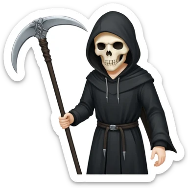 grim reaper blacked out holdin scythe sticker