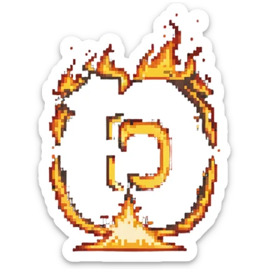 number 100 with flames sticker