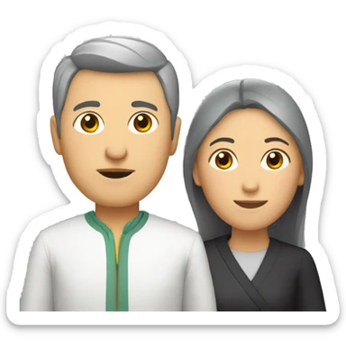 parents kazakh man woman sticker