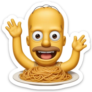 Homer Simpson spaghetti face  sticker