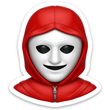 Emoji de la película La casa de papel máscara y la ropa rojo sticker