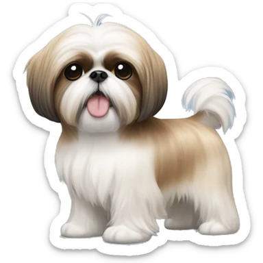 Miniature shih tzu with ling ear hair  sticker