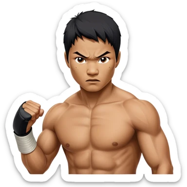 ​Cinematic Realistic Portrait of Tony Jaa, a close-up depiction capturing his intense, determined expression and finely detailed features, rendered with dramatic natural lighting that emphasizes his rugged athleticism and unmistakable martial arts presence, sticker