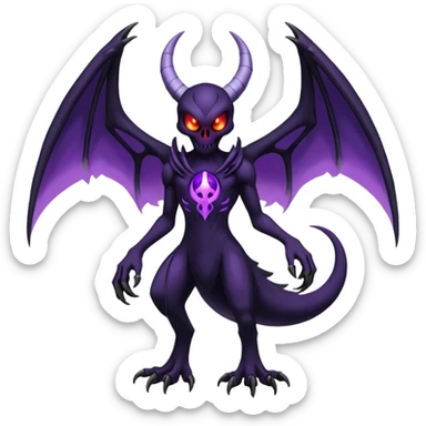 Evil Duskull-Lunala-Darkrai-Fakémon-hybrid-creature (full body)  sticker