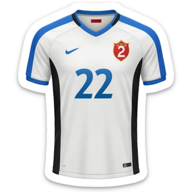 White soccer jersey turn around with number 22 and my name RONIHO sticker