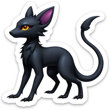 Shiny Dark Edgy Majestic Sophisticated Modern Gothic Gloomy Futuristic Salandit-Umbreon-Delcatty-Hybrid (Full body) sticker