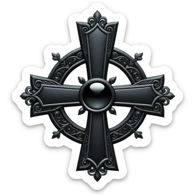 black goth cross sticker