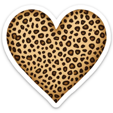 cheeta print heart sticker