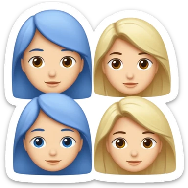 Beyaz göğüs hizasında düz saçları,mor-mavi karışımı göz rengi olan, bembeyaz tenli bir erkek sticker