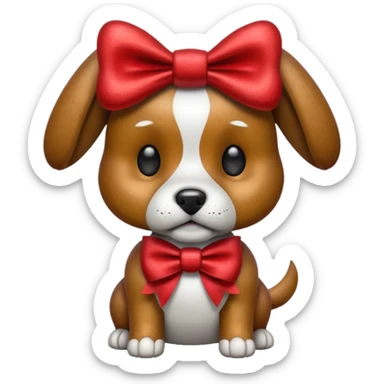 animatronic dog with red bow time like fnaf but dog emoji sticker