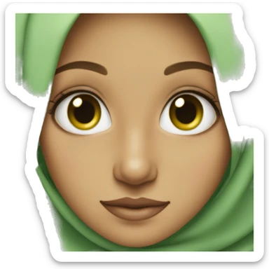A hijabi girl with green eyes and freckles  sticker