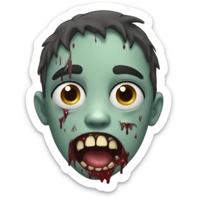 Boy dressed as a zombie crying for candy sticker