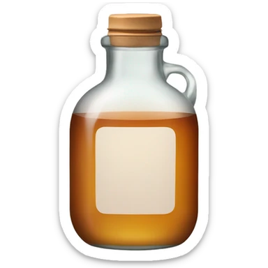 glass bottle with tea sticker