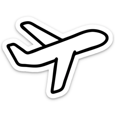 simple airplane, modern icon style, clean lines, minimal details sticker