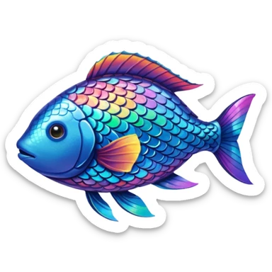 rainbow fish sticker