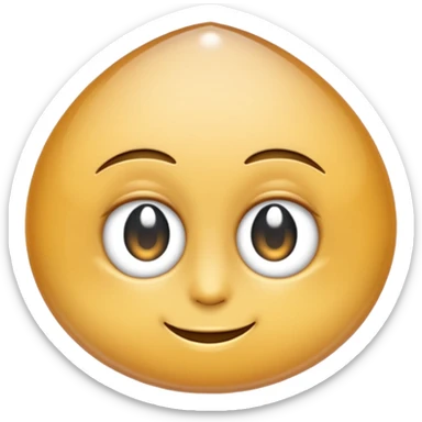 One eye on the left droplet; the right eye is absent but subtly hinted (indentation, ripple, or reflection). Clean emoji style, soft lighting, simple shapes, white/transparent background, high-resolution, friendly. sticker